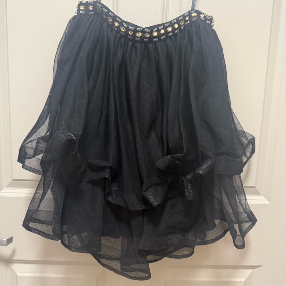 My Michelle Black Skirt with Gold Accents